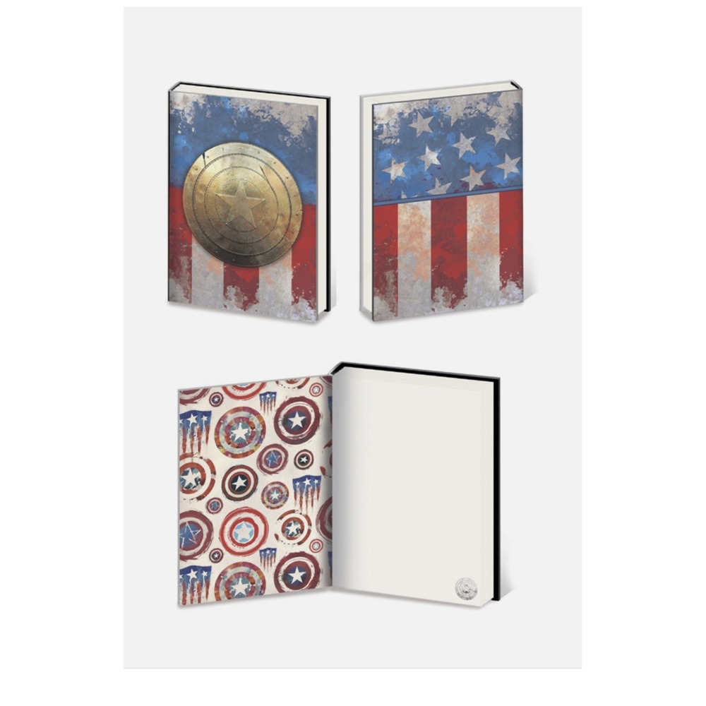 Marvel Captain America 3D Metal Shield Journal Notebook Blank Pages Avengers